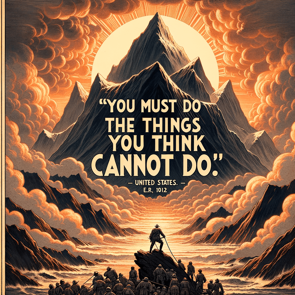 You must do the things you think you cannot do. — Eleanor Roosevelt, United States.