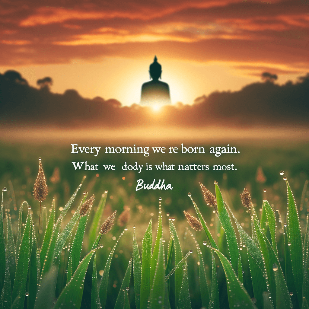Each morning we are born again. What we do today is what matters most. - Buddha