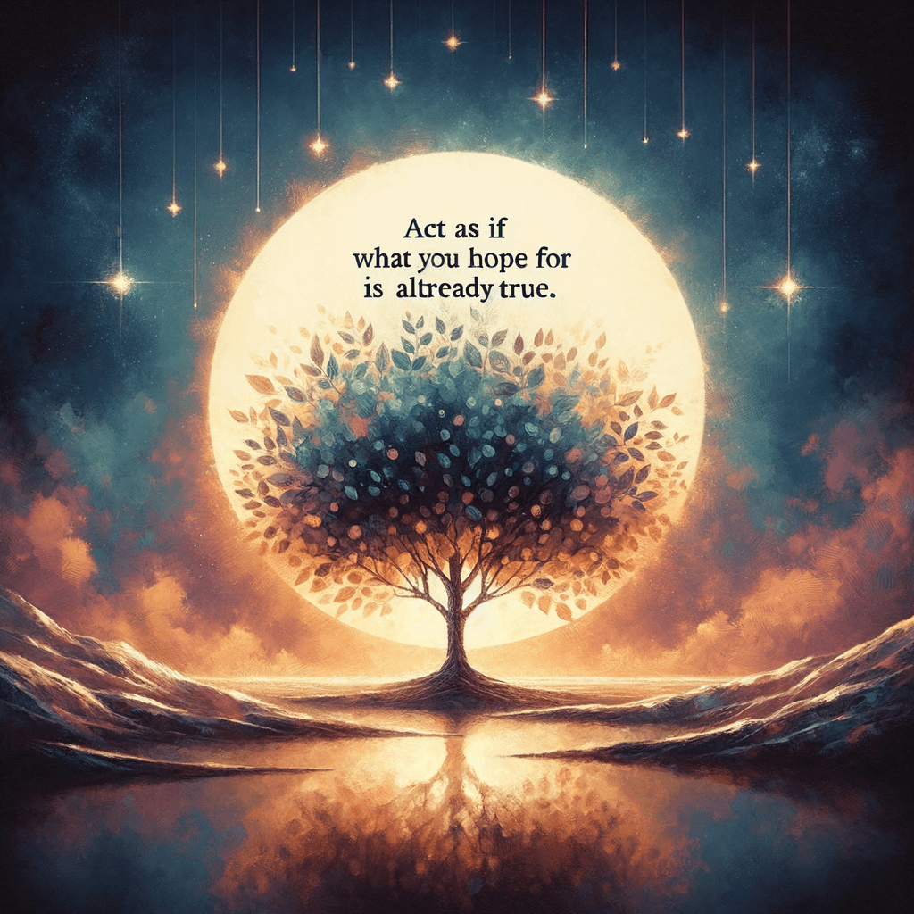 Act as if what you hope for is already true. — Mary Anne Radmacher, United States.