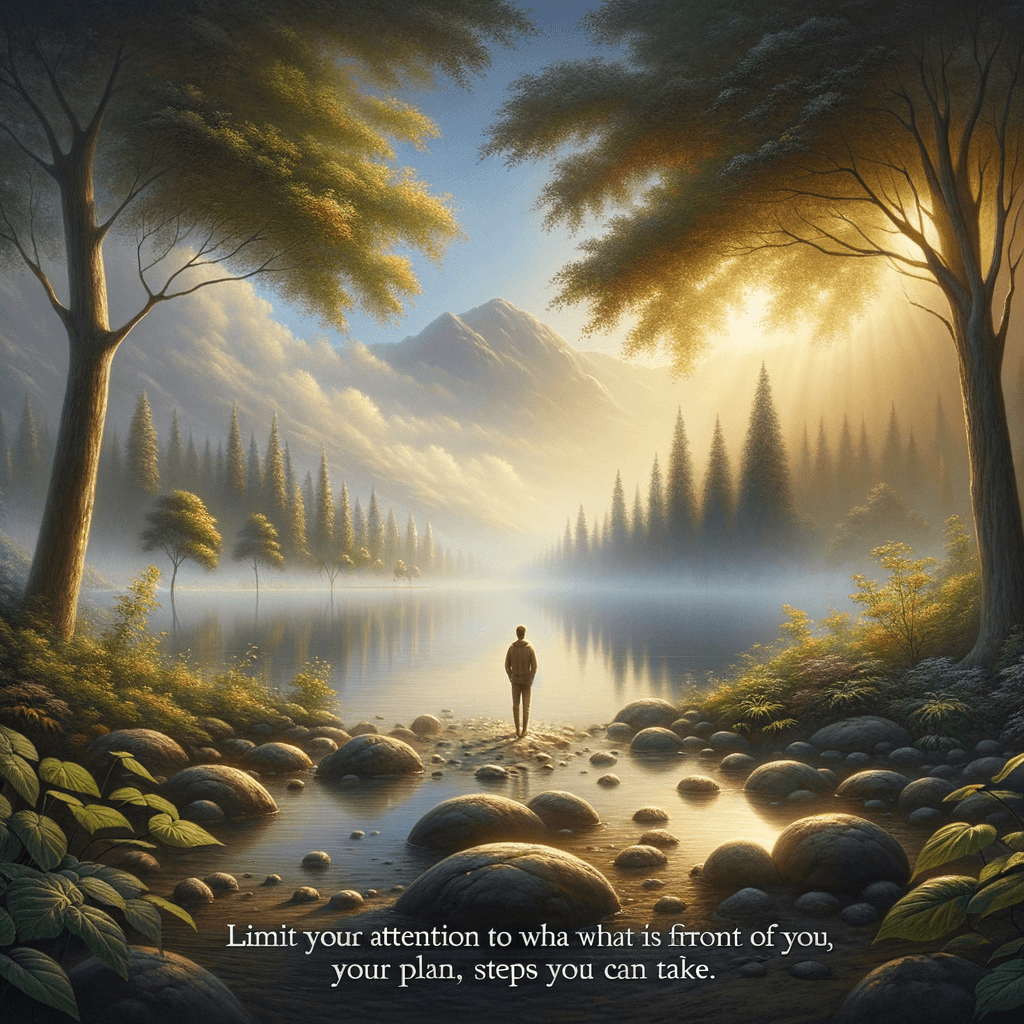 Limit your attention to what is in front of you, your plan, the steps you can take. — Anne Lamott