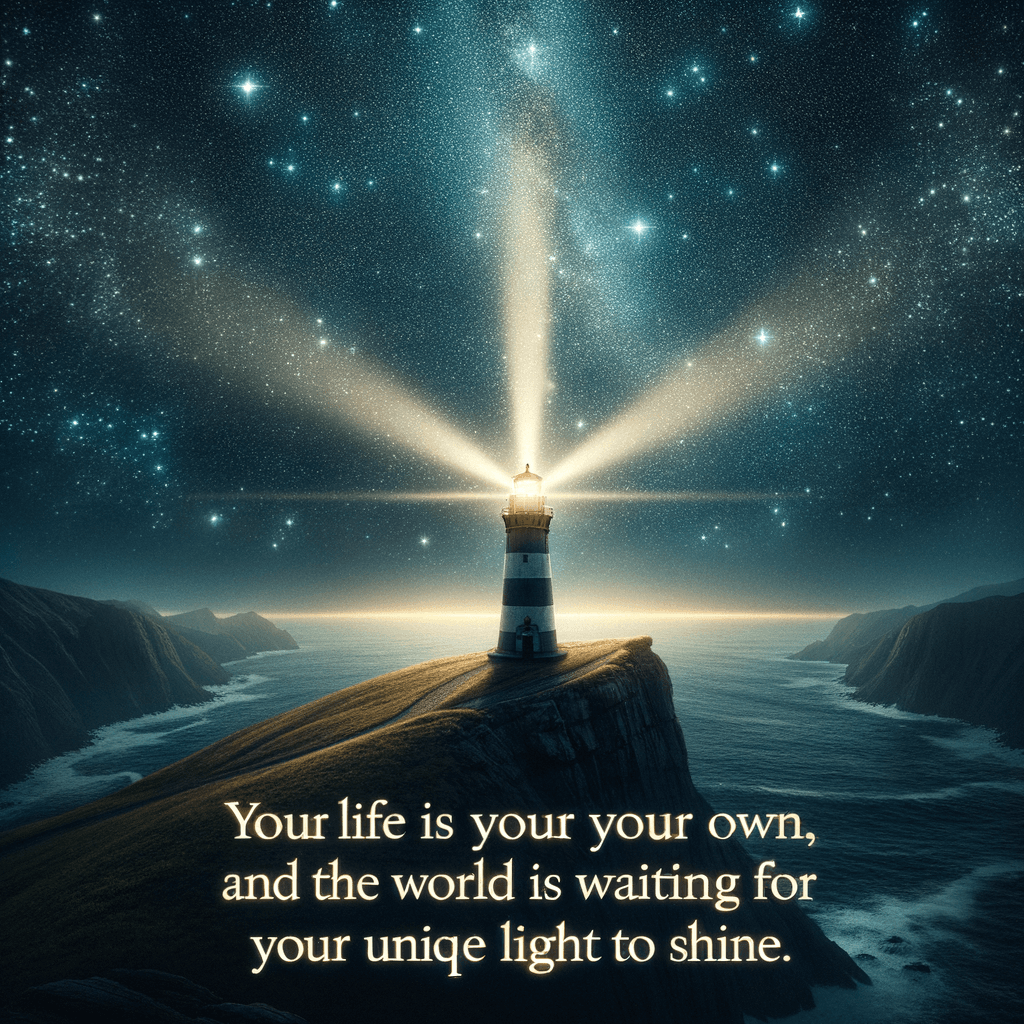 你的生活属于你自己,世界在等待你独特的光芒绽放。 — 无名氏