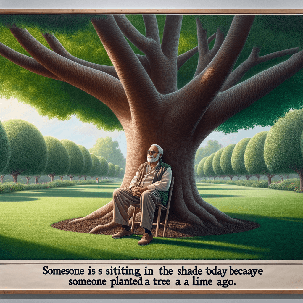 Alguien está sentado en la sombra hoy porque alguien plantó un árbol hace mucho tiempo. — Warren Buffett