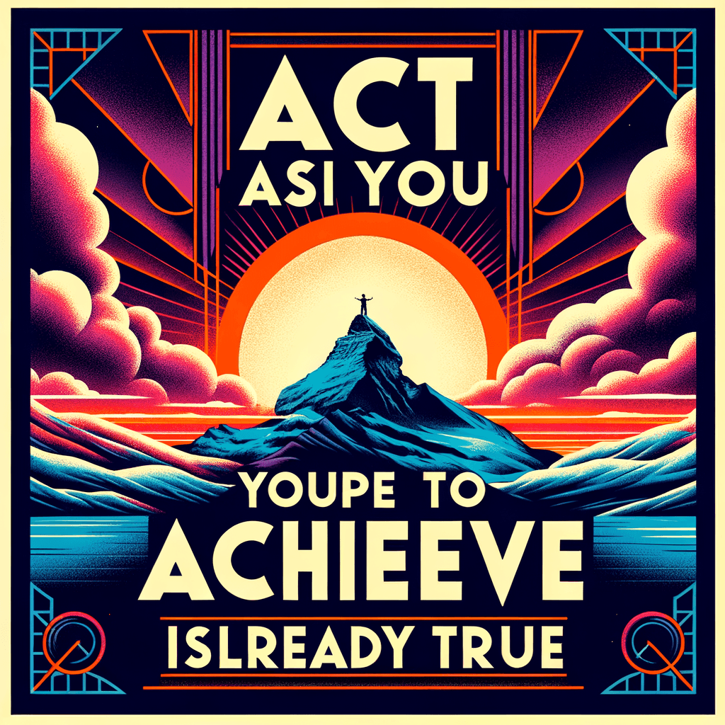 Actúa como si lo que esperas lograr ya fuera verdad. — Abdurrahman Wahid, Indonesia.