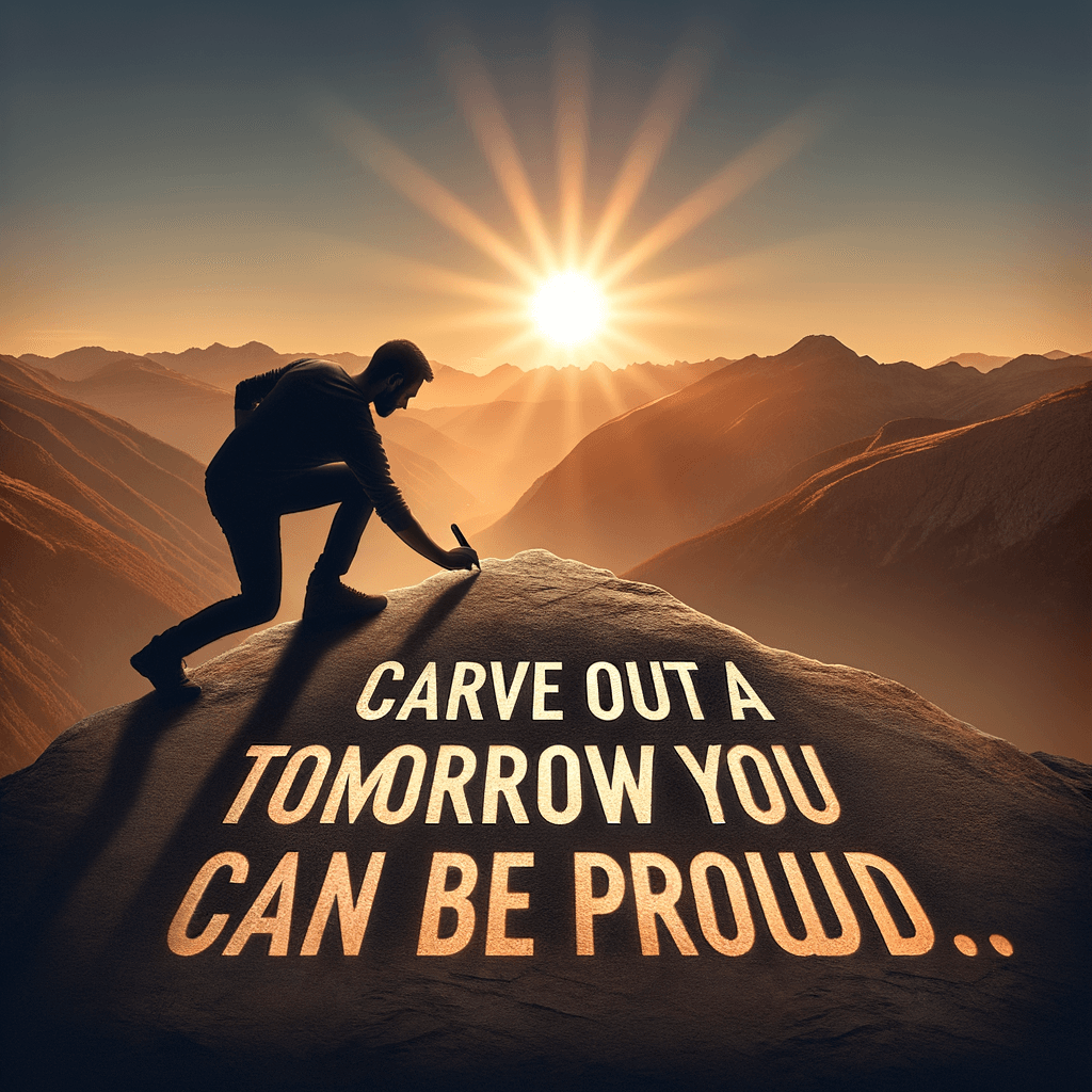 创造一个你可以自豪的明天。 — 无名氏