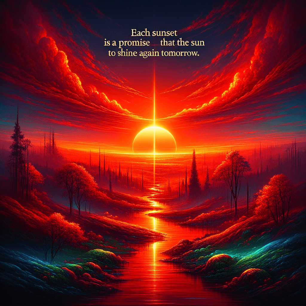 Cada Atardecer es una Promesa de que el Sol Volverá a Brillar Mañana Cada atardecer es una promesa de que el sol volverá a brillar mañana.