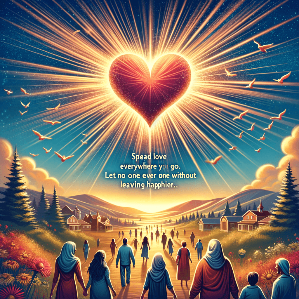 Esparce amor dondequiera que vayas. Que nadie llegue jamás a ti sin irse más feliz. — Madre Teresa