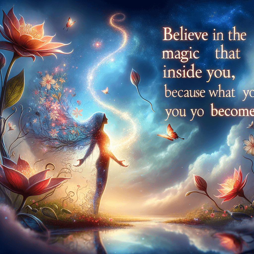 Creé en la magia que está dentro de ti, porque en lo que crees, te conviertes. — Desconocido
