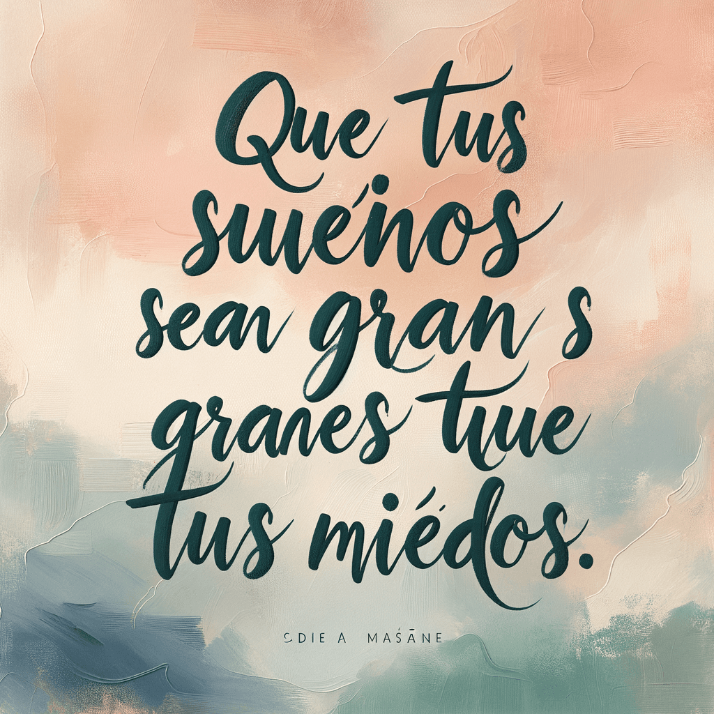 Que tus sueños sean más grandes que tus miedos.