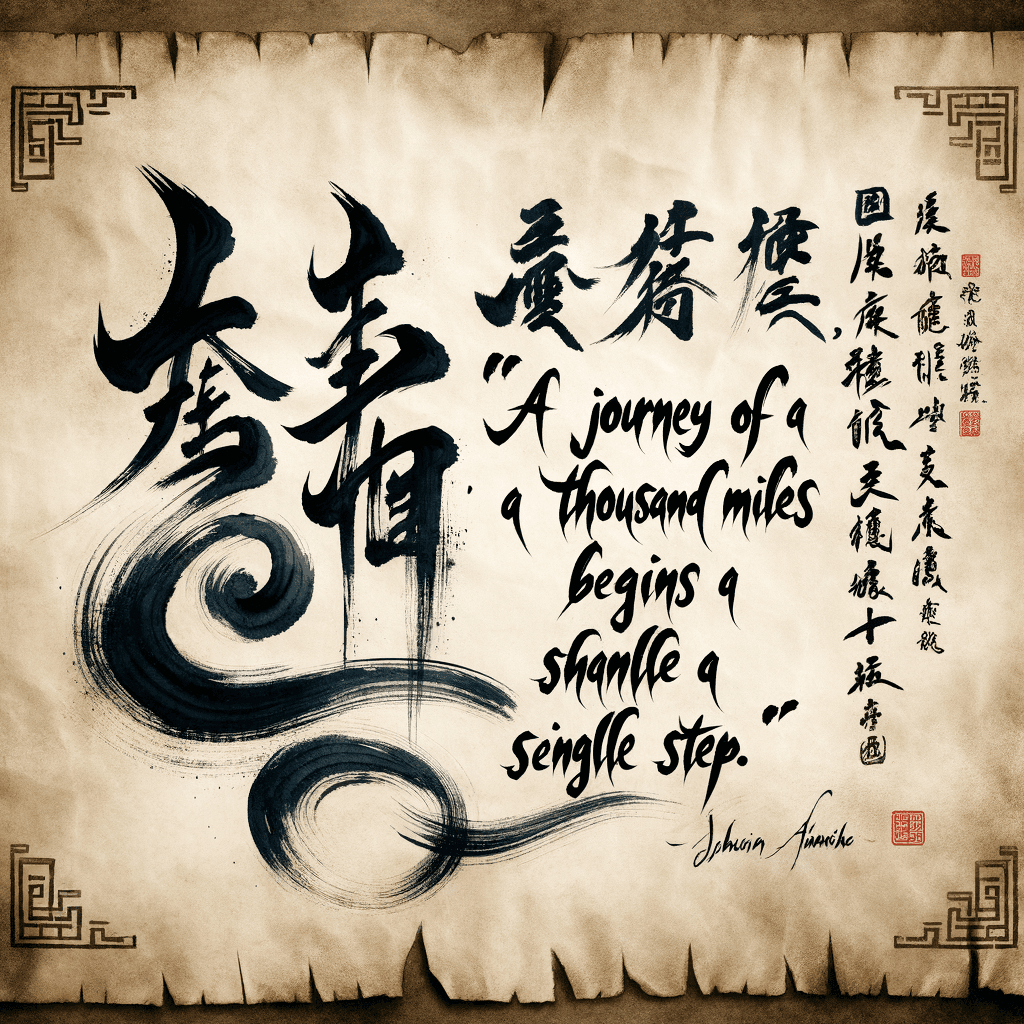 A journey of a thousand miles begins with a single step.