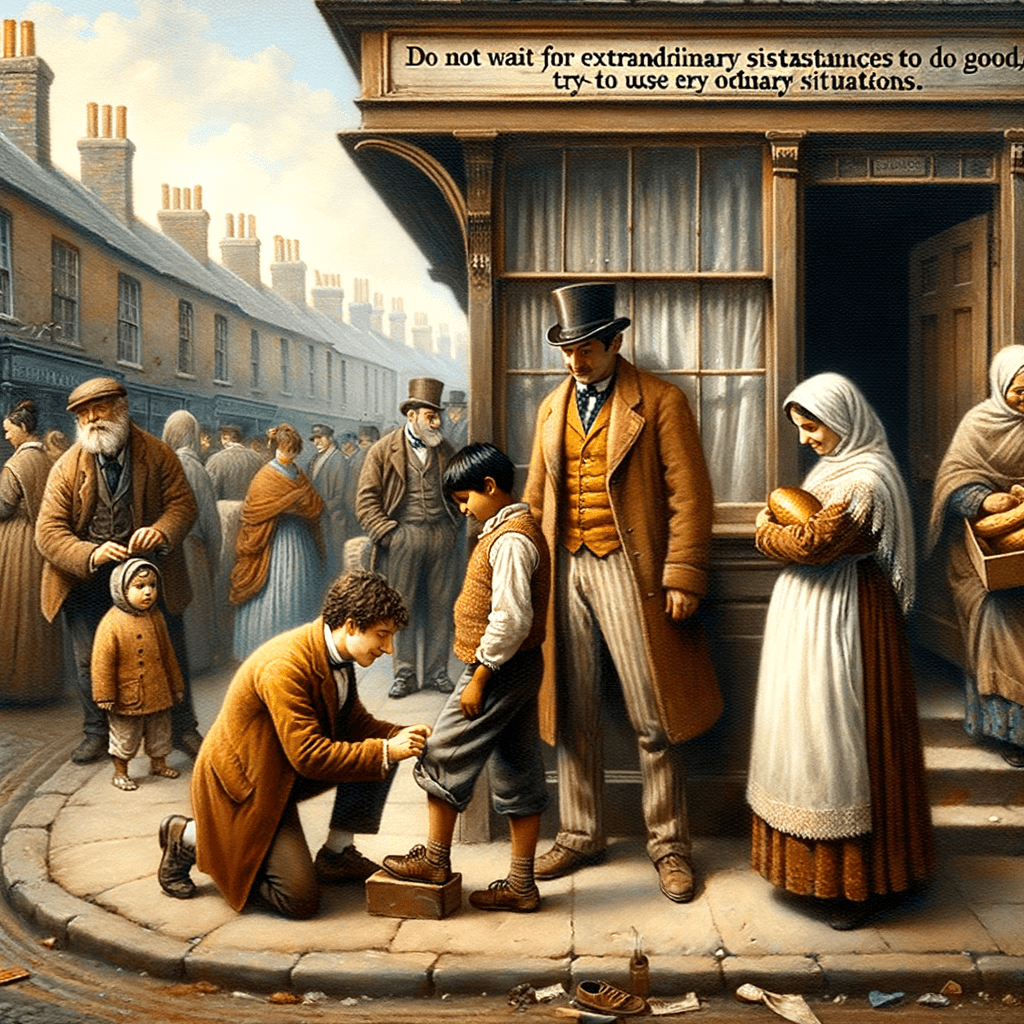 Do not wait for extraordinary circumstances to do good; try to use ordinary situations. — Charles Dickens