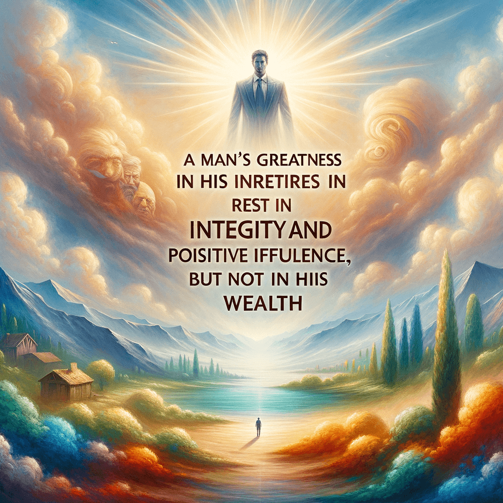 La grandeza de un hombre no está en cuánta riqueza adquiere, sino en su integridad y su capacidad para afectar positivamente a los que lo rodean. — Bob Marley