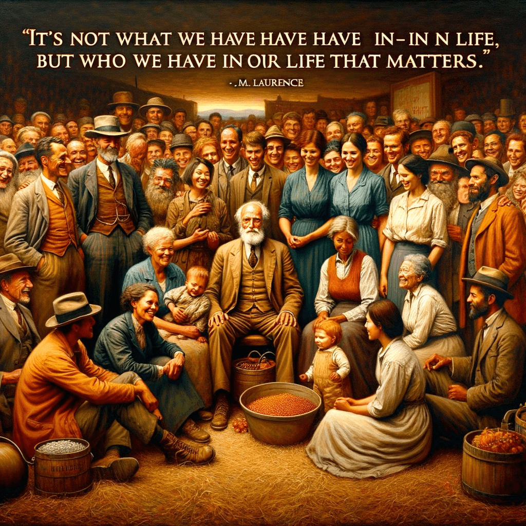 No es lo que tenemos en la vida, sino a quién tenemos en nuestra vida lo que importa. — J.M. Laurence