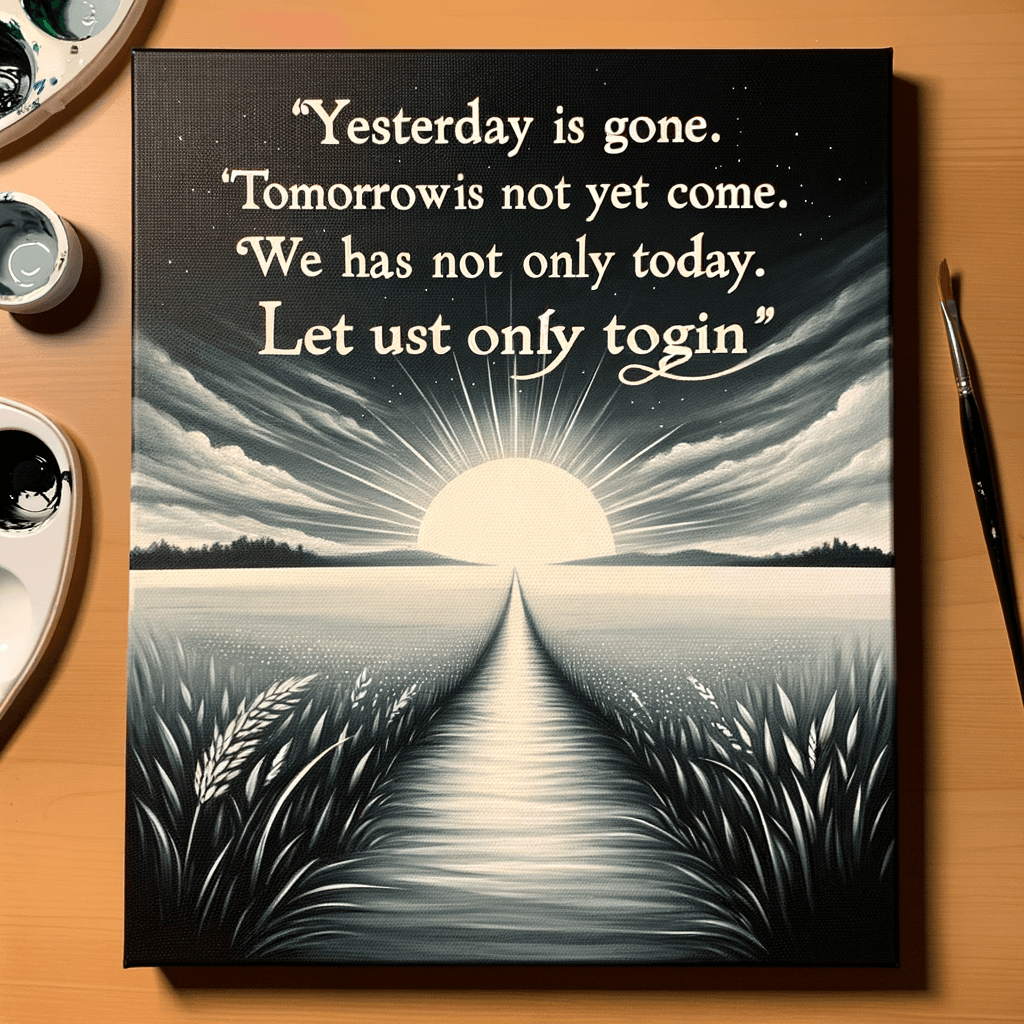 Yesterday is gone. Tomorrow has not yet come. We have only today. Let us begin. — Mother Teresa