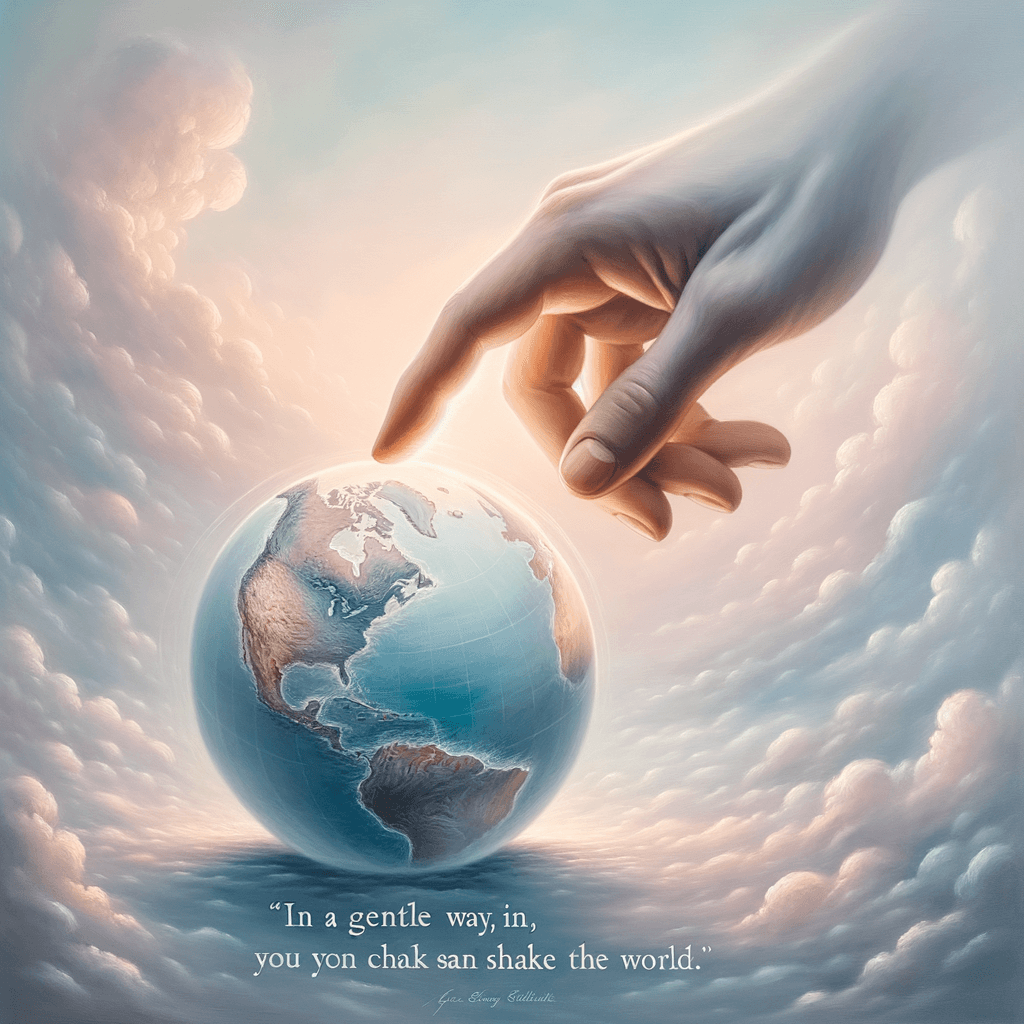 De una manera suave, puedes sacudir el mundo. — Mahatma Gandhi