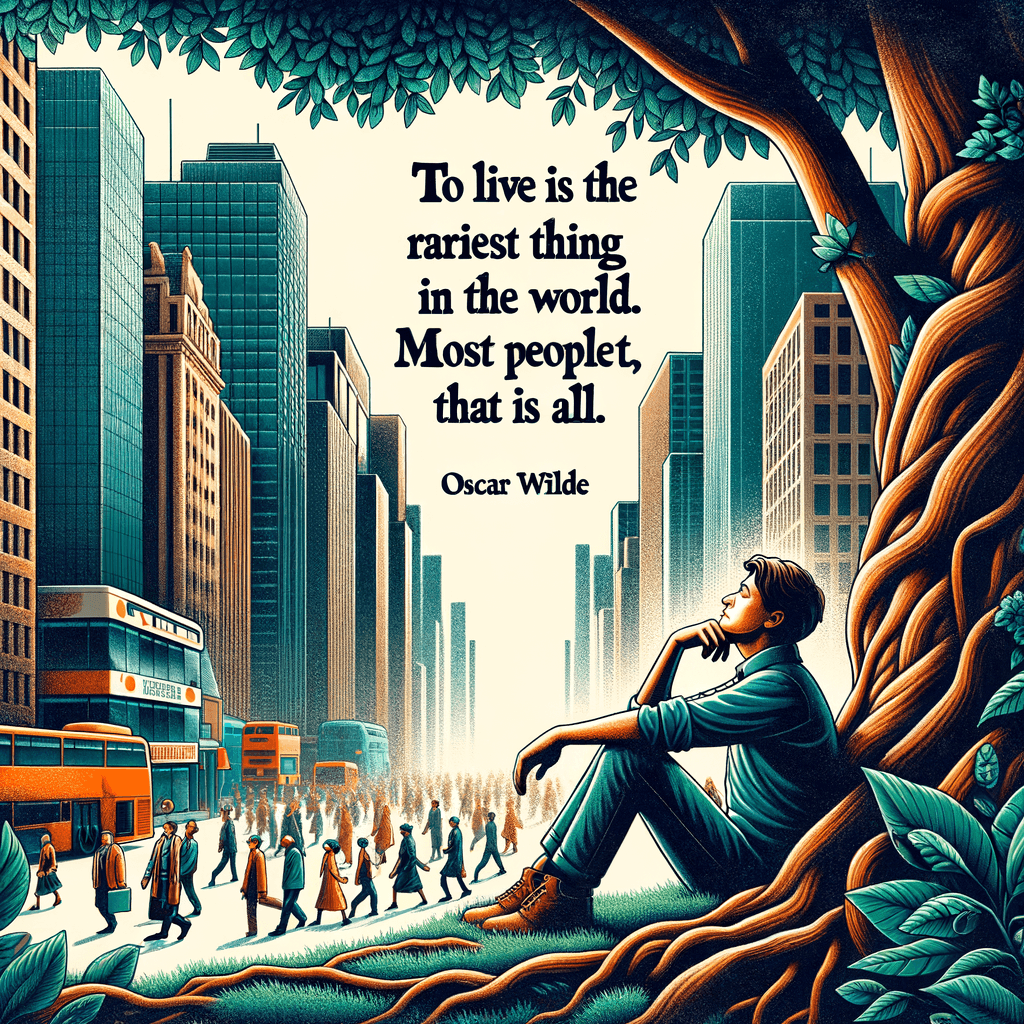To live is the rarest thing in the world. Most people exist, that is all. - Oscar Wilde
