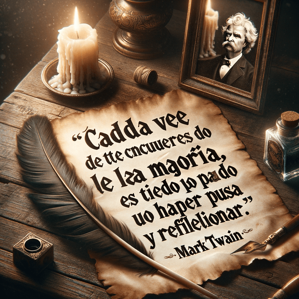 Cada vez que te encuentres del lado de la mayoría, es tiempo de hacer una pausa y reflexionar. - Mark Twain