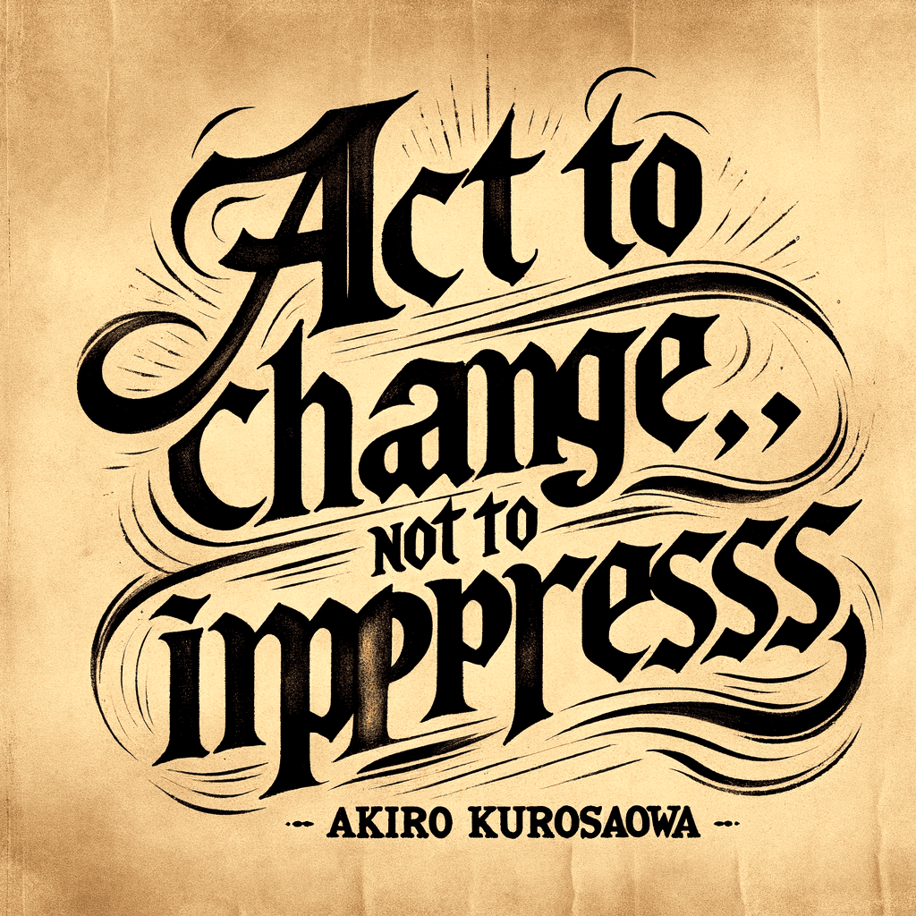 Actúa para cambiar, no para impresionar. — Akiro Kurosawa