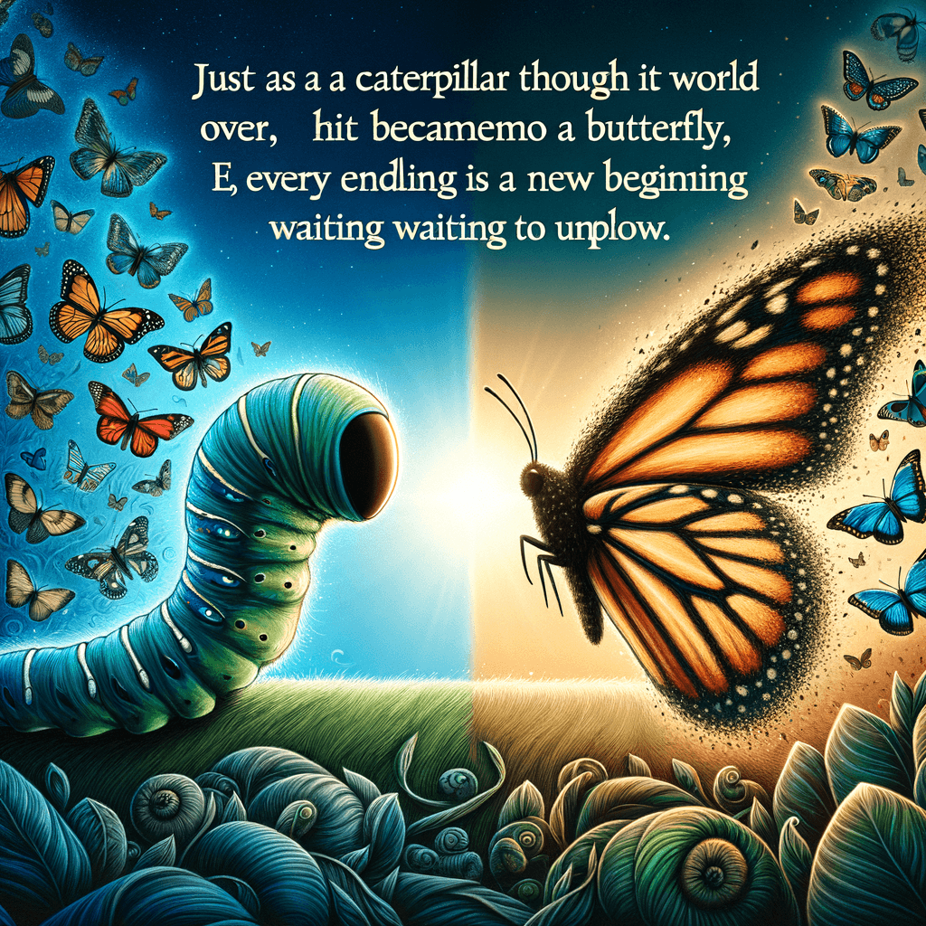 Just as a caterpillar thought the world was over, it became a butterfly; embrace your transformation, for every ending is a new beginning waiting to unfold. — Unknown, Global.