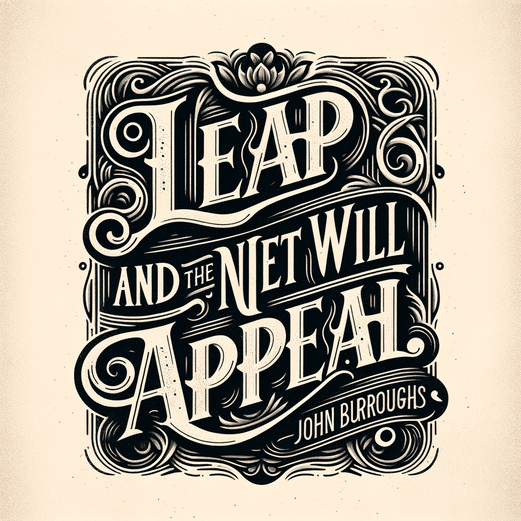 跳跃,然后网会出现。——约翰·伯勒斯