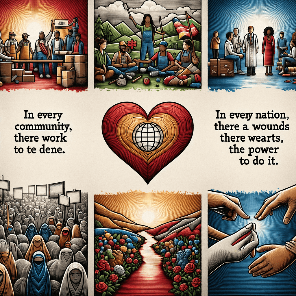 In every community, there is work to be done. In every nation, there are wounds to heal. In every heart, there is the power to do it. — Marianne Williamson