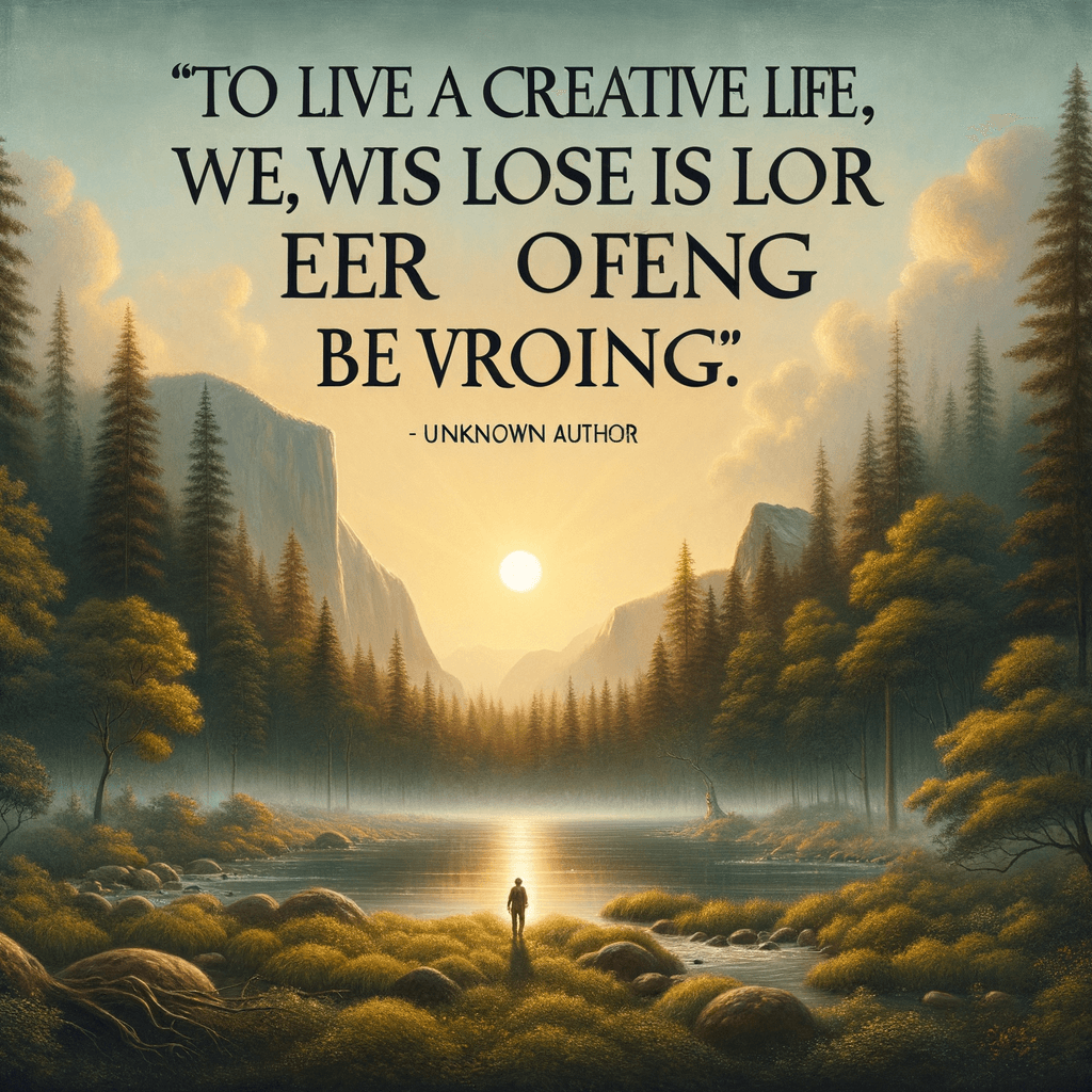 To live a creative life, we must lose our fear of being wrong. — Joseph Chilton Pearce