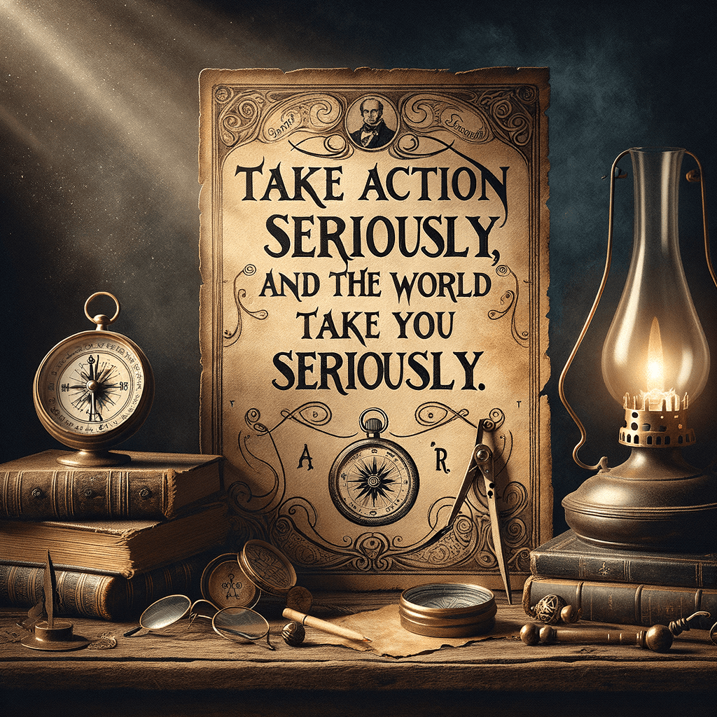 Toma la acción en serio, y el mundo te tomará en serio. — Chuck Palahniuk