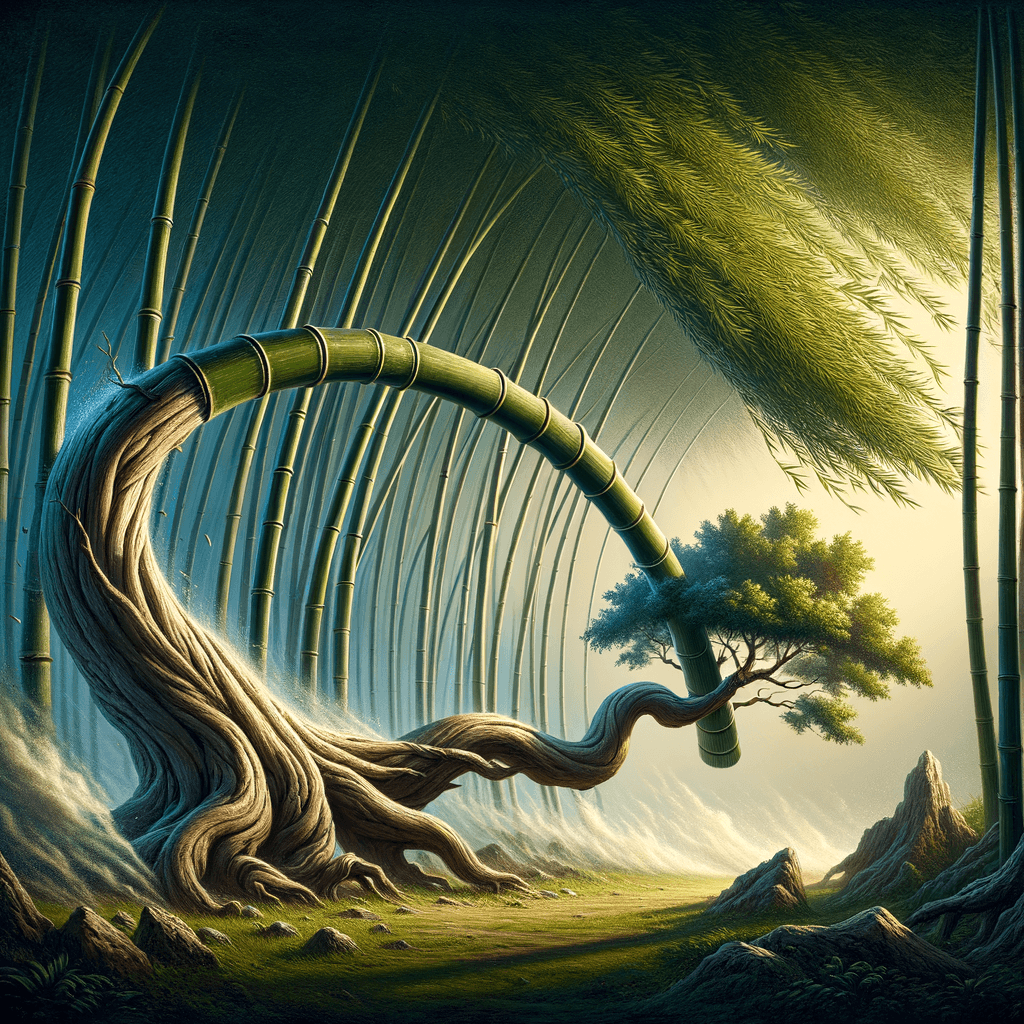 El bambú que se dobla es más fuerte que el roble que resiste.