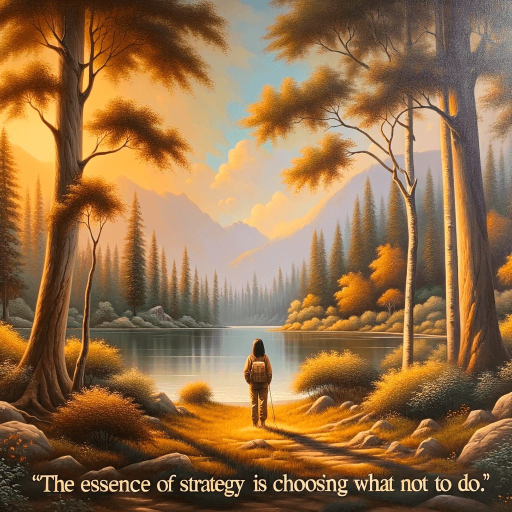 The essence of strategy is choosing what not to do. — Michael Porter