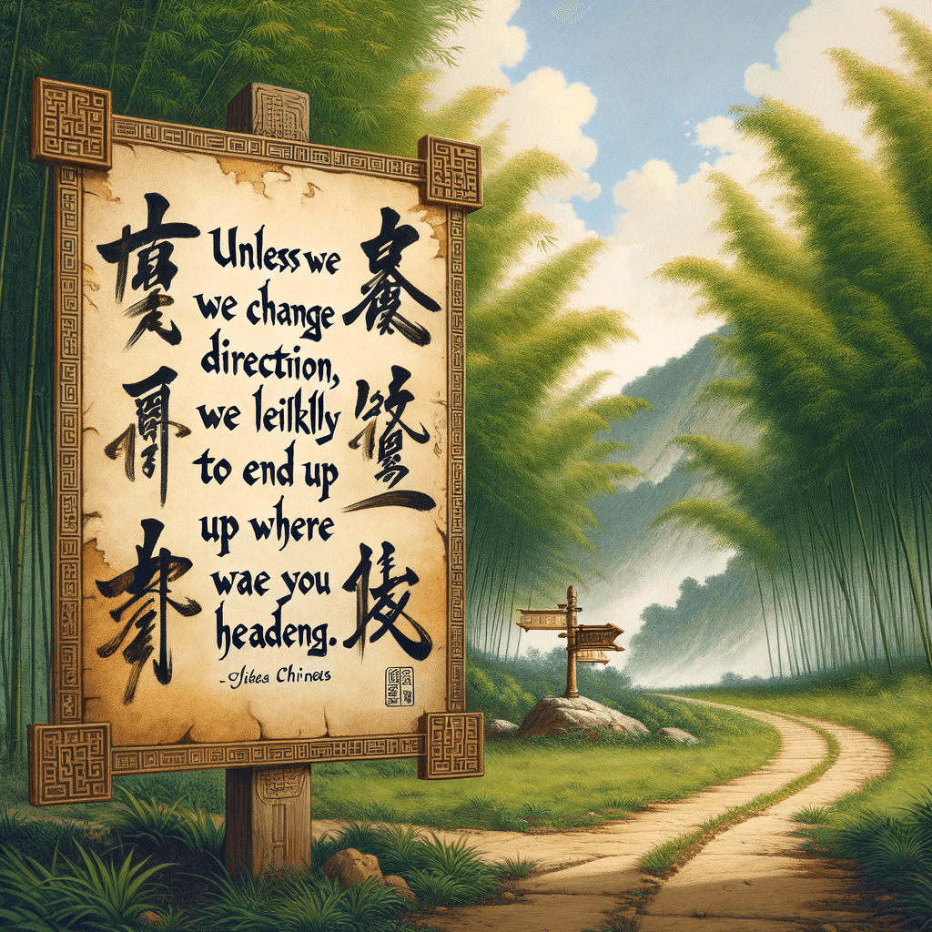 方向与目标 - 中国谚语 如果我们不改变方向,我们很可能会到达我们正前往的地方。 — 中国谚语