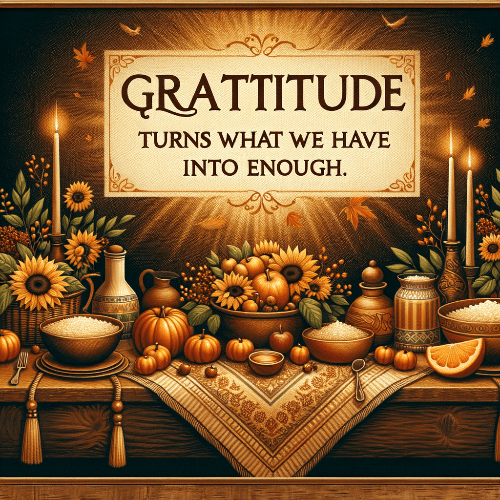 La gratitud convierte lo que tenemos en suficiente.