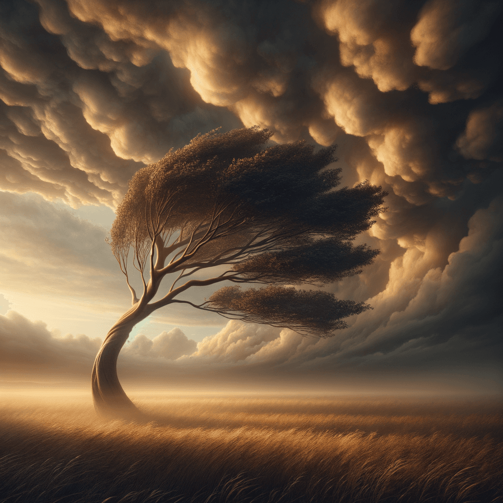 The wind does not break a tree that bends. — Jayne E. Carr