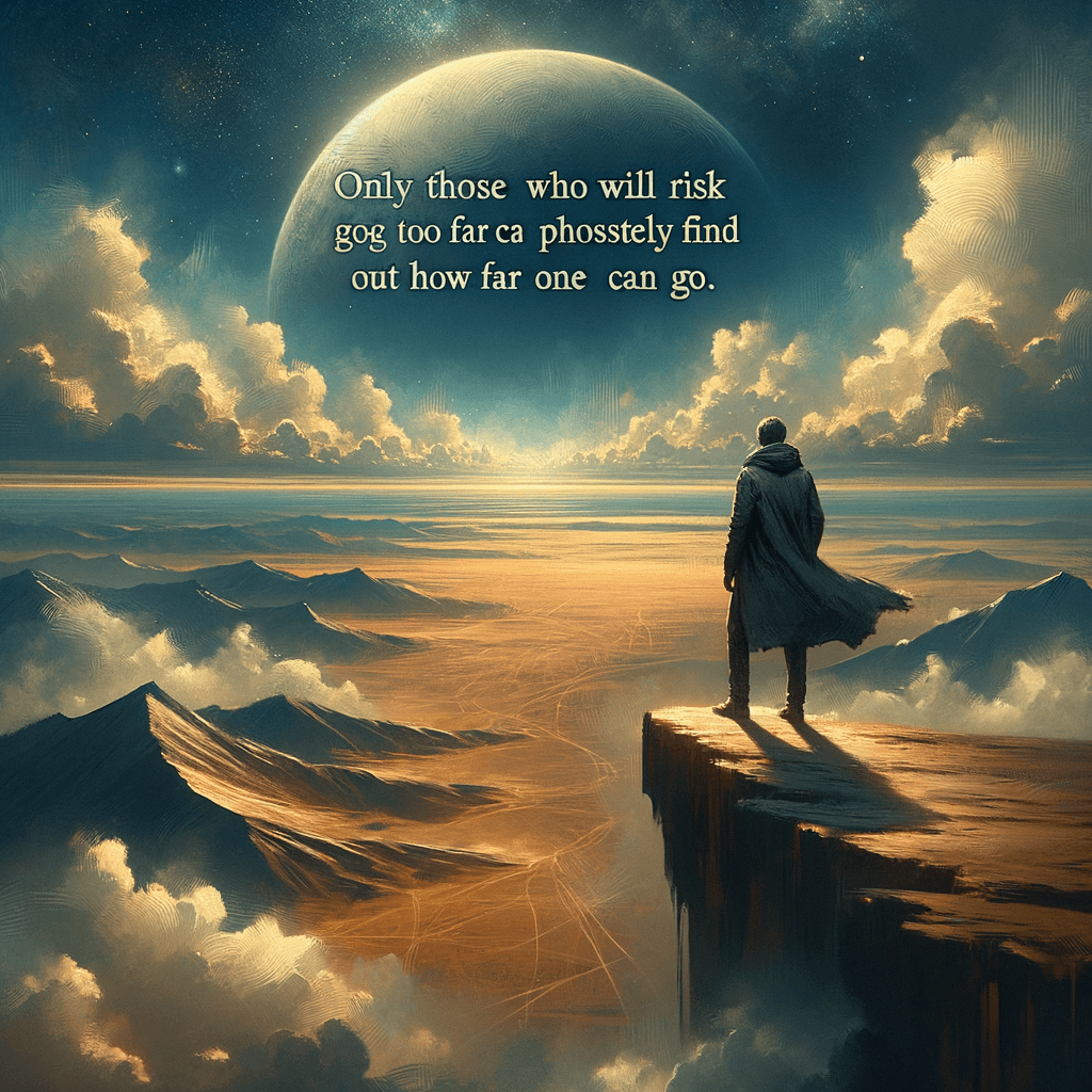 Solo aquellos que arriesguen ir demasiado lejos pueden posiblemente descubrir cuán lejos se puede llegar. — T.S. Eliot, Reino Unido.