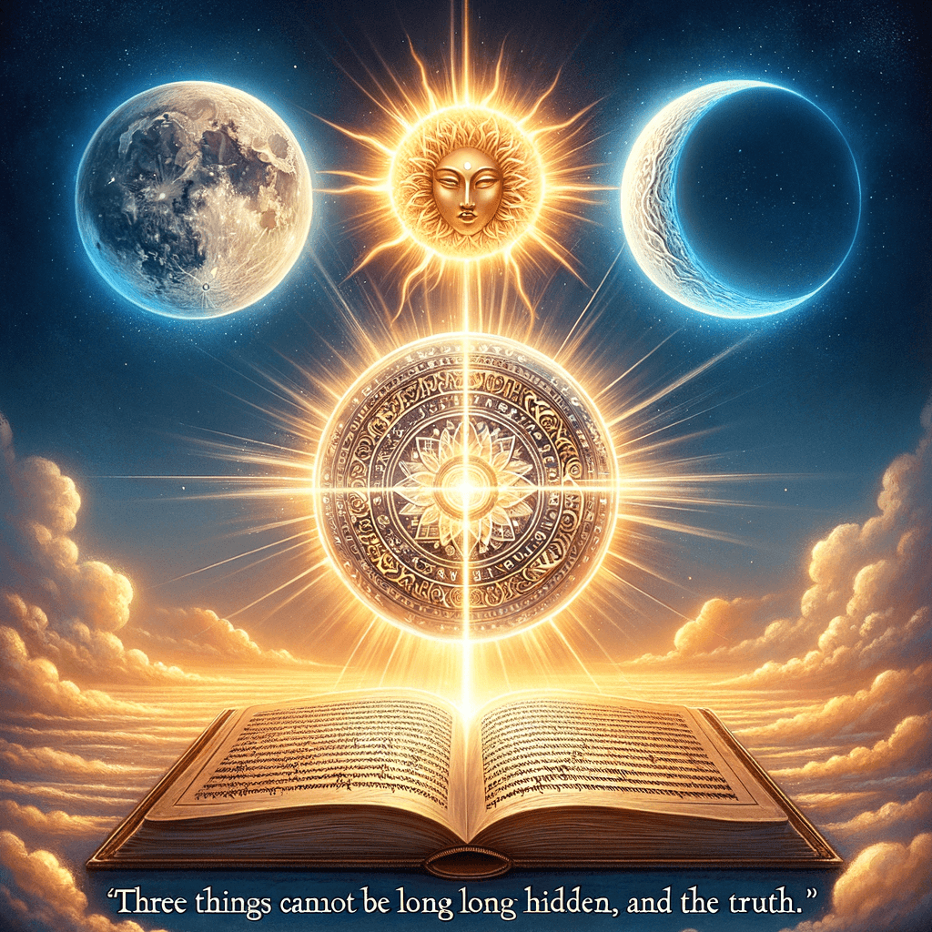 Three things cannot be long hidden: the sun, the moon, and the truth. — Buddha