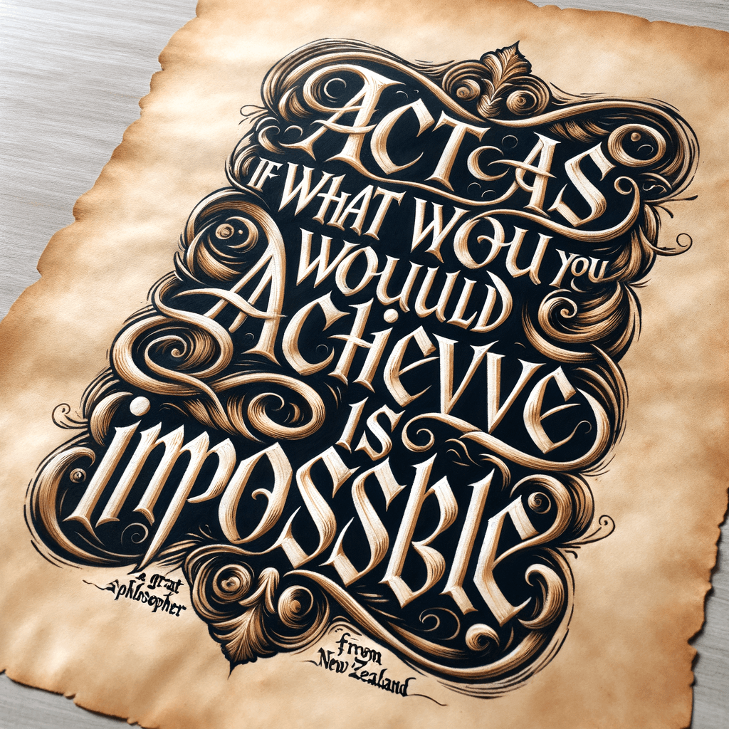 Actúa como si lo que quisieras lograr fuera imposible. — Karen Lamb, Nueva Zelanda.
