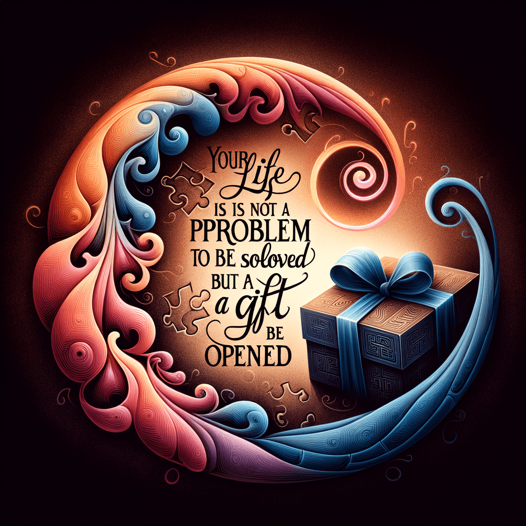你的生活不是一个需要解决的问题,而是一个需要打开的礼物。 — 韦恩·戴尔, 美国。
