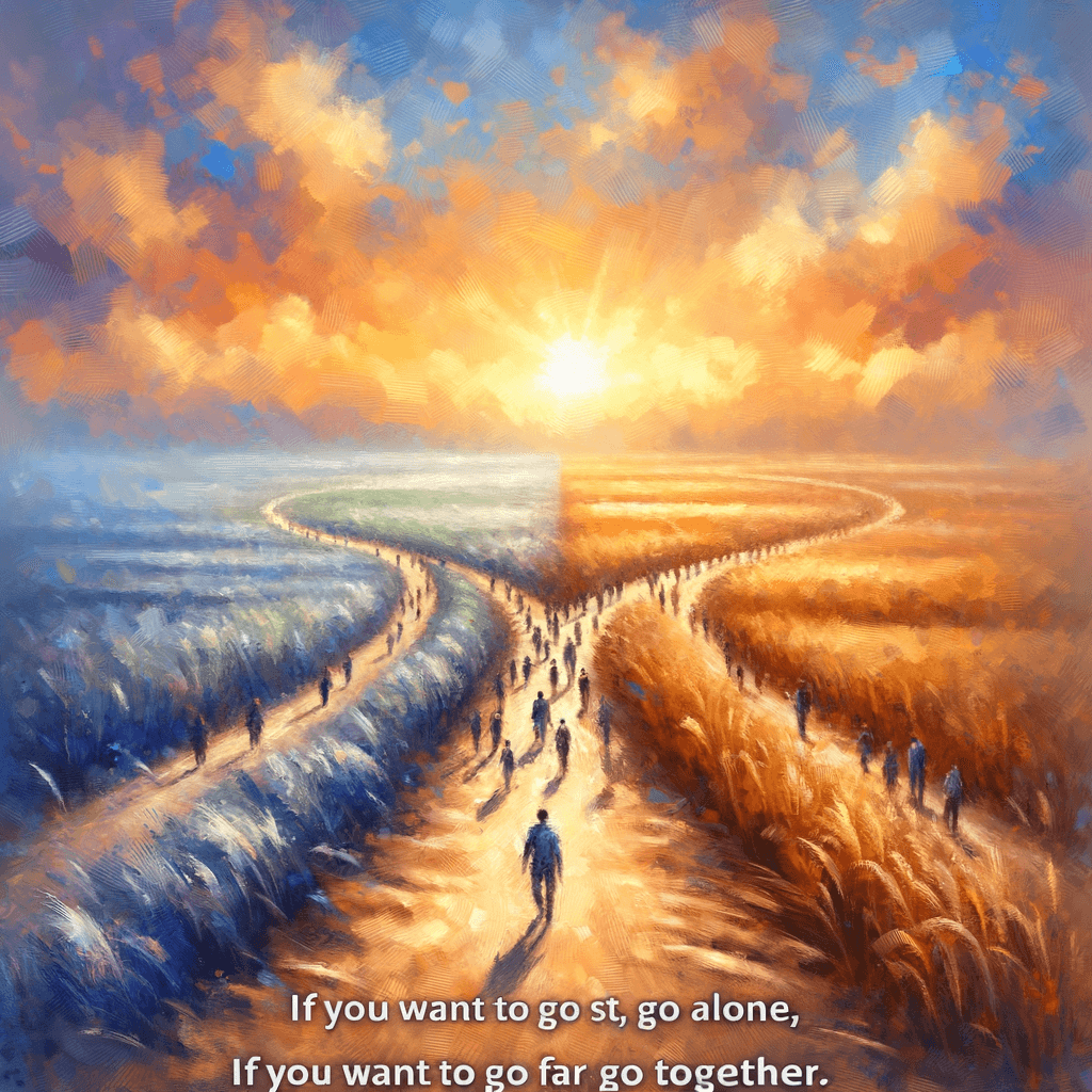 Si quieres ir rápido, ve solo. Si quieres llegar lejos, ve acompañado. — Proverbio Africano