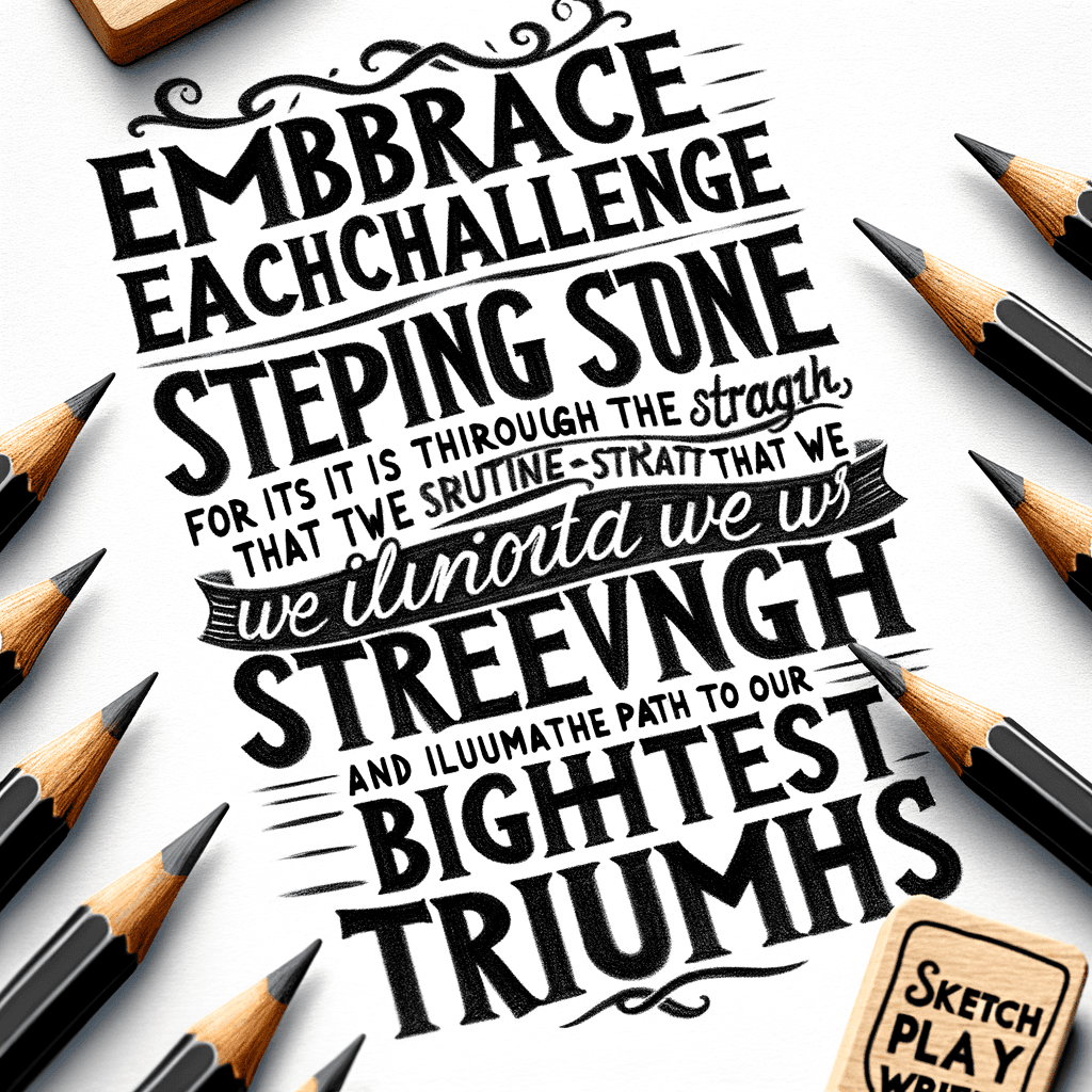 Abrace cada desafío como un peldaño, porque es a través de los momentos de lucha que descubrimos nuestra verdadera fuerza e iluminamos el camino hacia nuestros más brillantes triunfos.