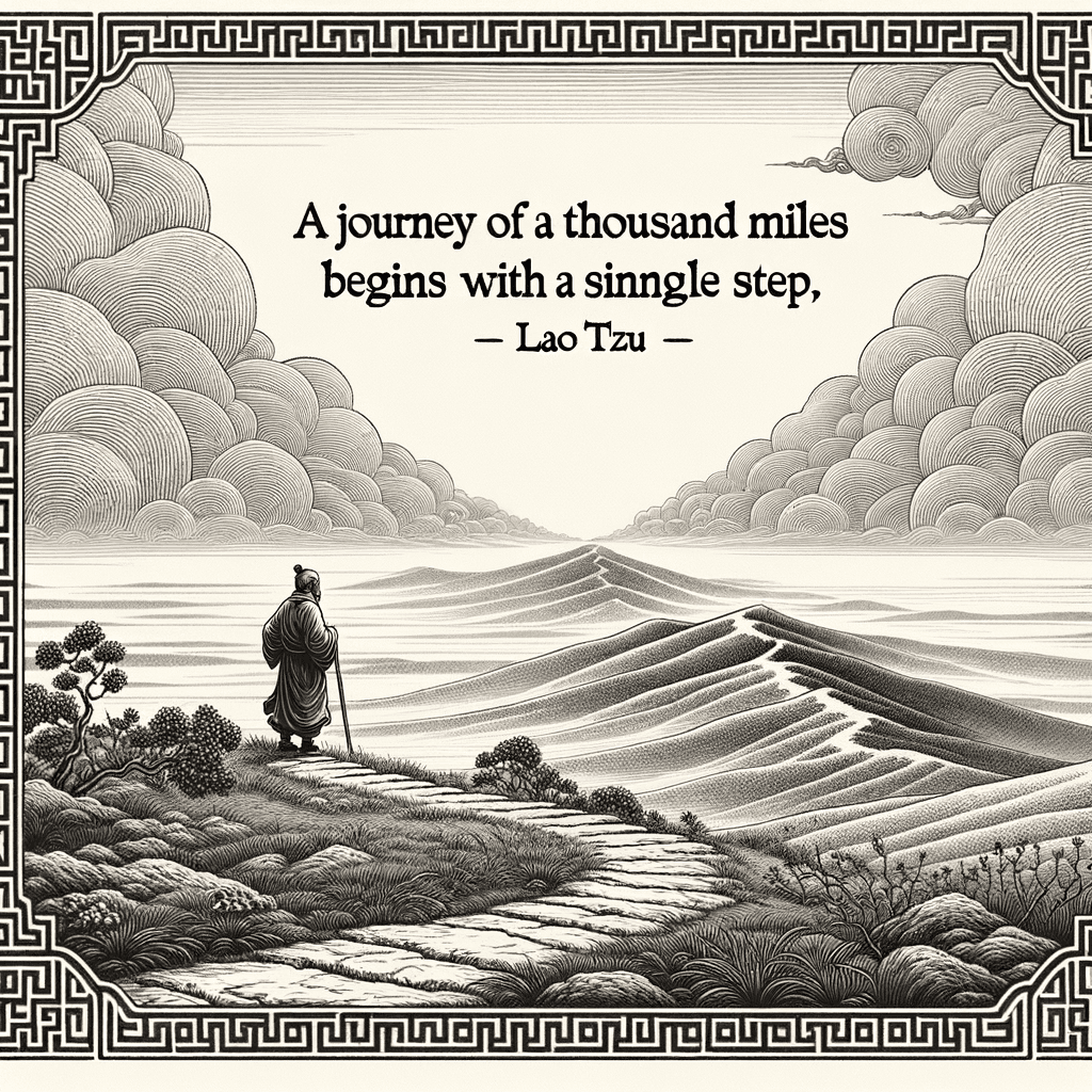 El viaje de mil millas comienza con un solo paso. - Lao Tzu