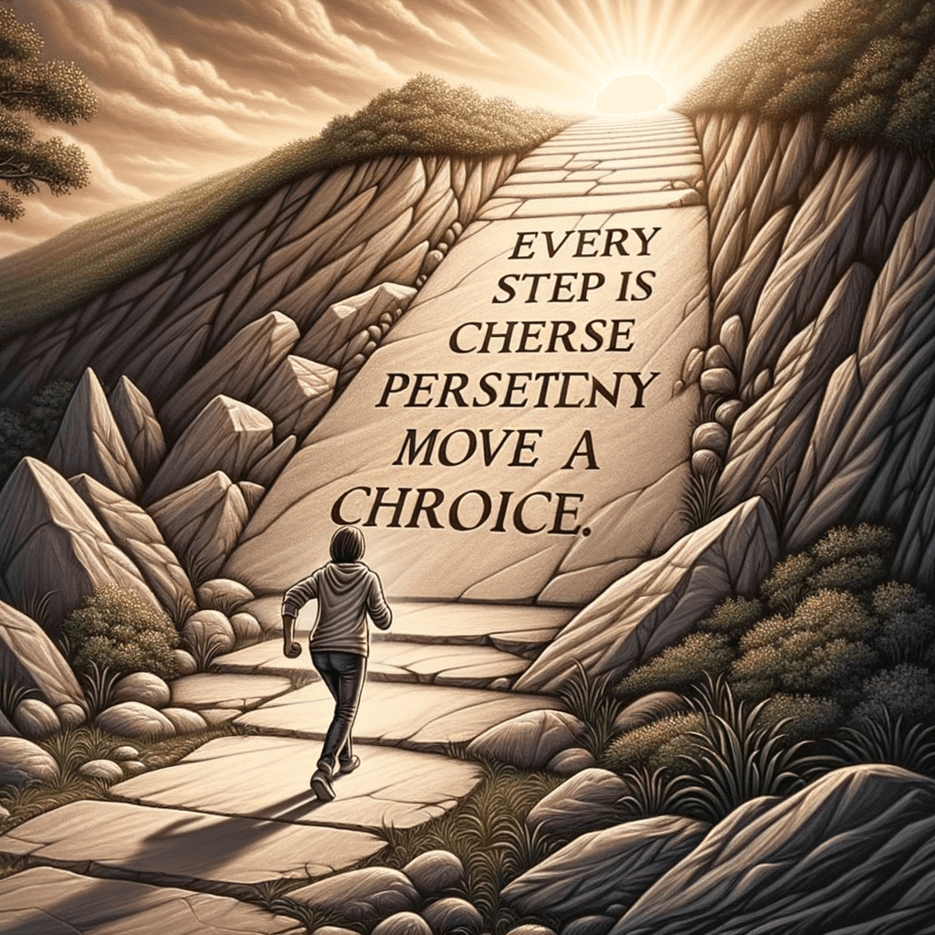 Cada paso en la senda es una opción. Escoge avanzar con tenacidad, y descubrirás que la verdadera fortaleza reside en tu corazón.
