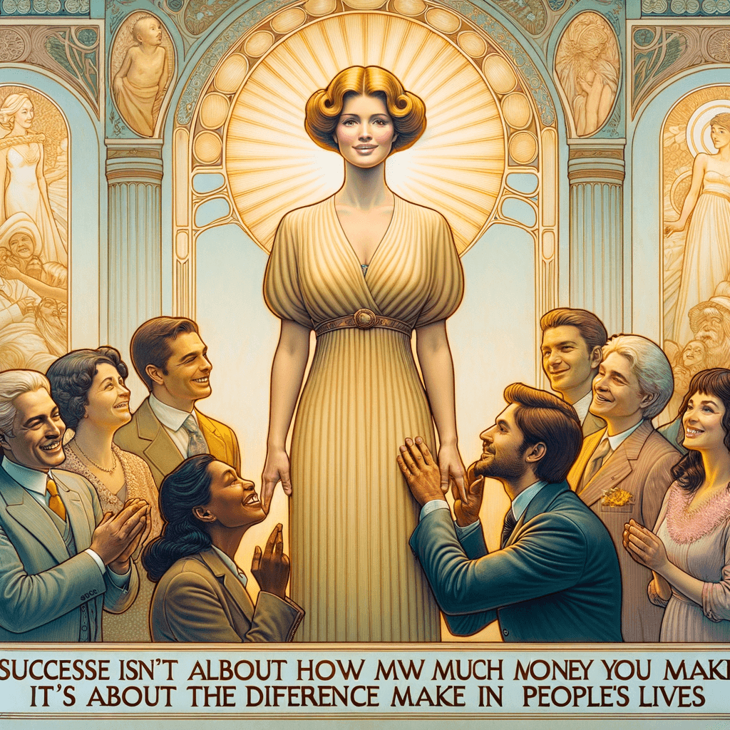 Success isn't about how much money you make; it's about the difference you make in people's lives. — Michelle Obama