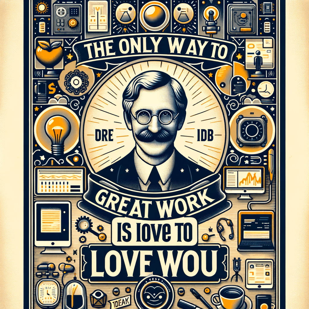 La única manera de hacer un gran trabajo es amar lo que haces. - Steve Jobs