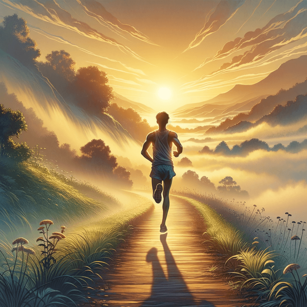 Every morning, as the first ray of sunlight pierces through the mist, a young runner embarks on a new journey. Every step forward is a test of inner courage; every breath is a promise of future hope. On this winding path, he discovers himself and feels the rhythm of life. Persistence and effort paint a picture full of passion and dreams.