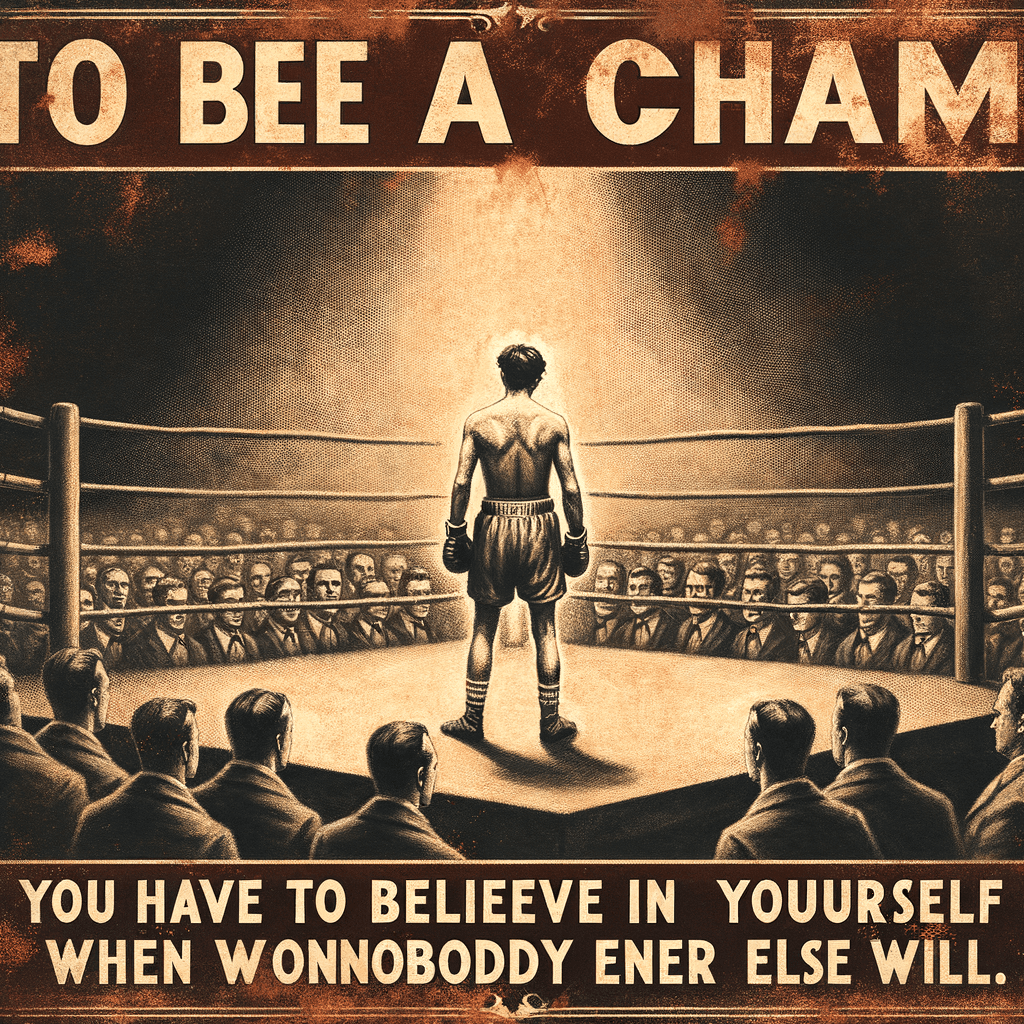 To be a champ, you have to believe in yourself when nobody else will. — Sugar Ray Robinson, USA