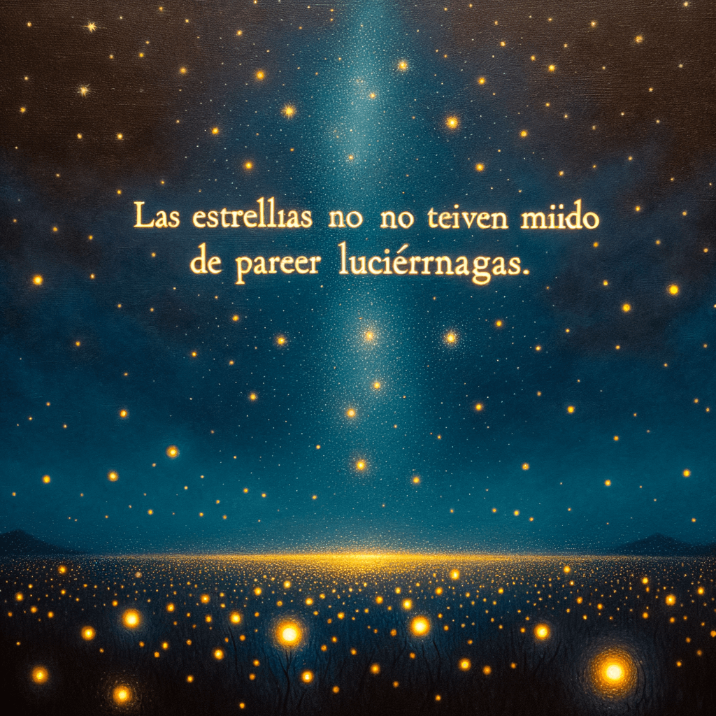 Las estrellas no tienen miedo de parecer luciérnagas.