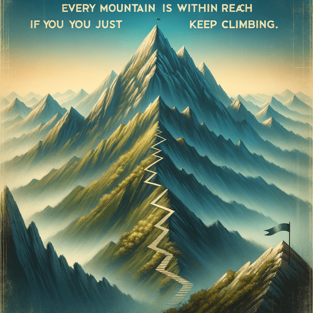 Every mountain top is within reach if you just keep climbing. — Barry Finlay