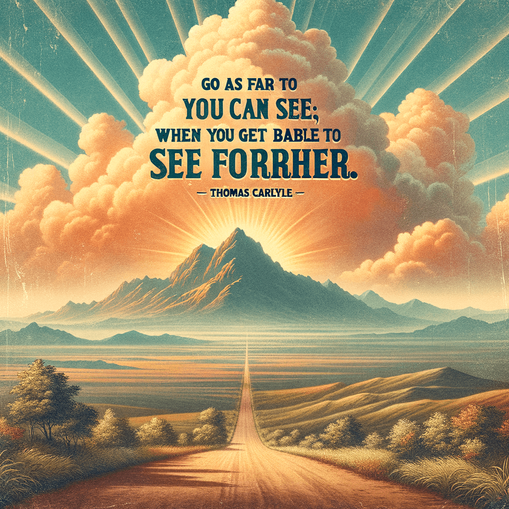 Ve tan lejos como puedas ver; cuando llegues allí, podrás ver más allá. — Thomas Carlyle
