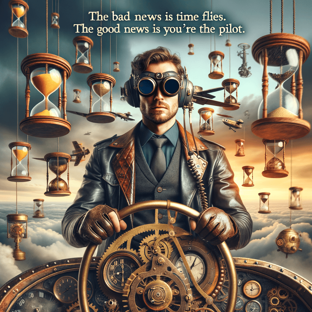 The bad news is time flies. The good news is you're the pilot. — Michael Altshuler