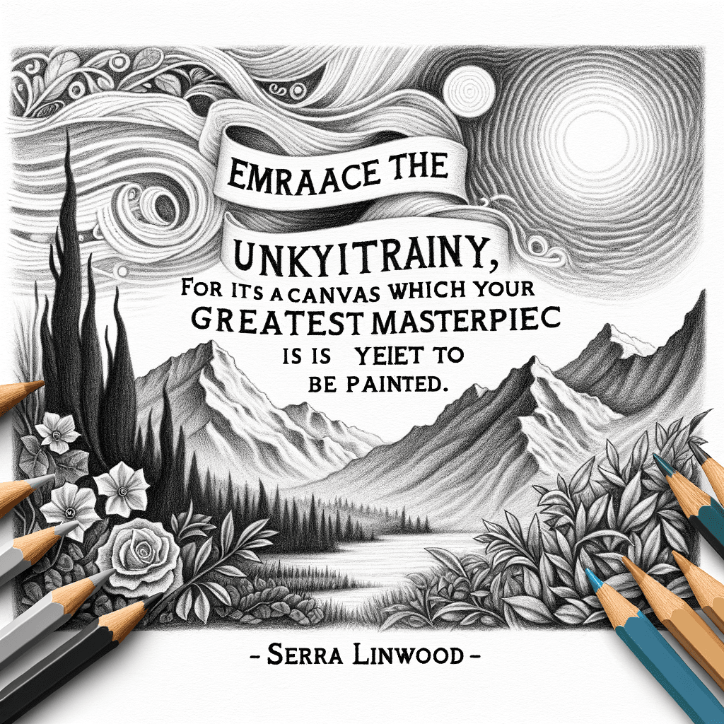 Embrace the uncertainty, for it is the canvas on which your greatest masterpiece is yet to be painted. - Sierra Linwood