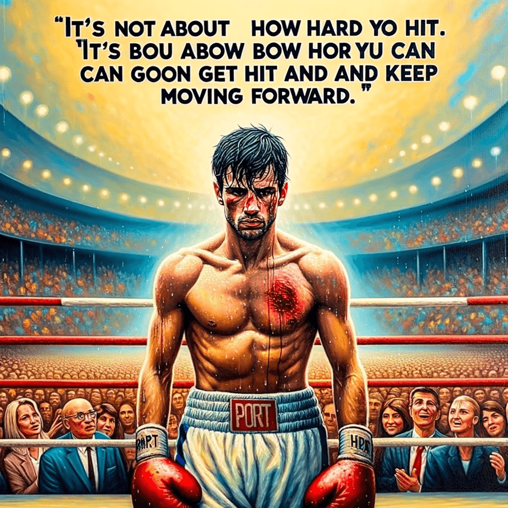 No Se Trata de Cuán Fuerte Golpeas - Rocky Balboa No se trata de cuán fuerte golpeas. Se trata de cuán fuerte te pueden golpear y seguir avanzando. —