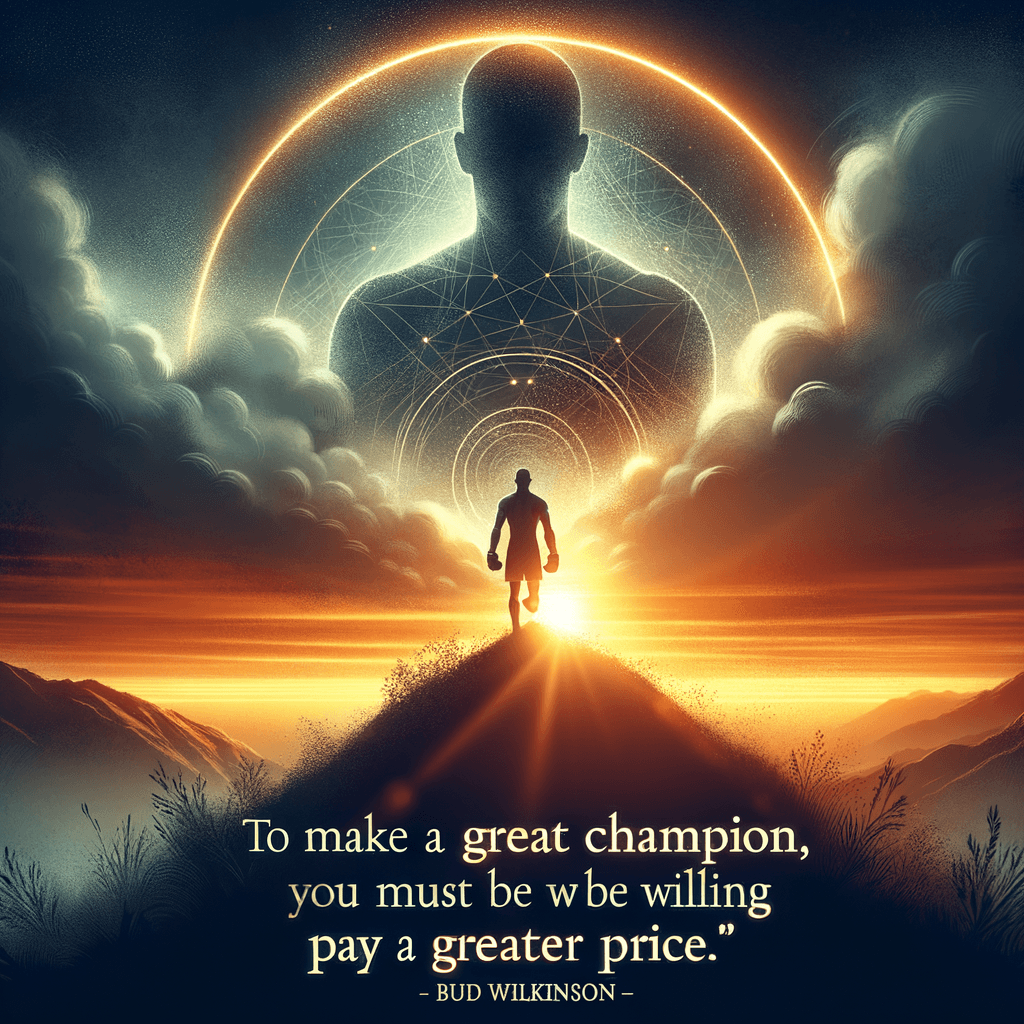 Para ser un gran campeón, debes estar dispuesto a pagar un precio mayor. — Bud Wilkinson